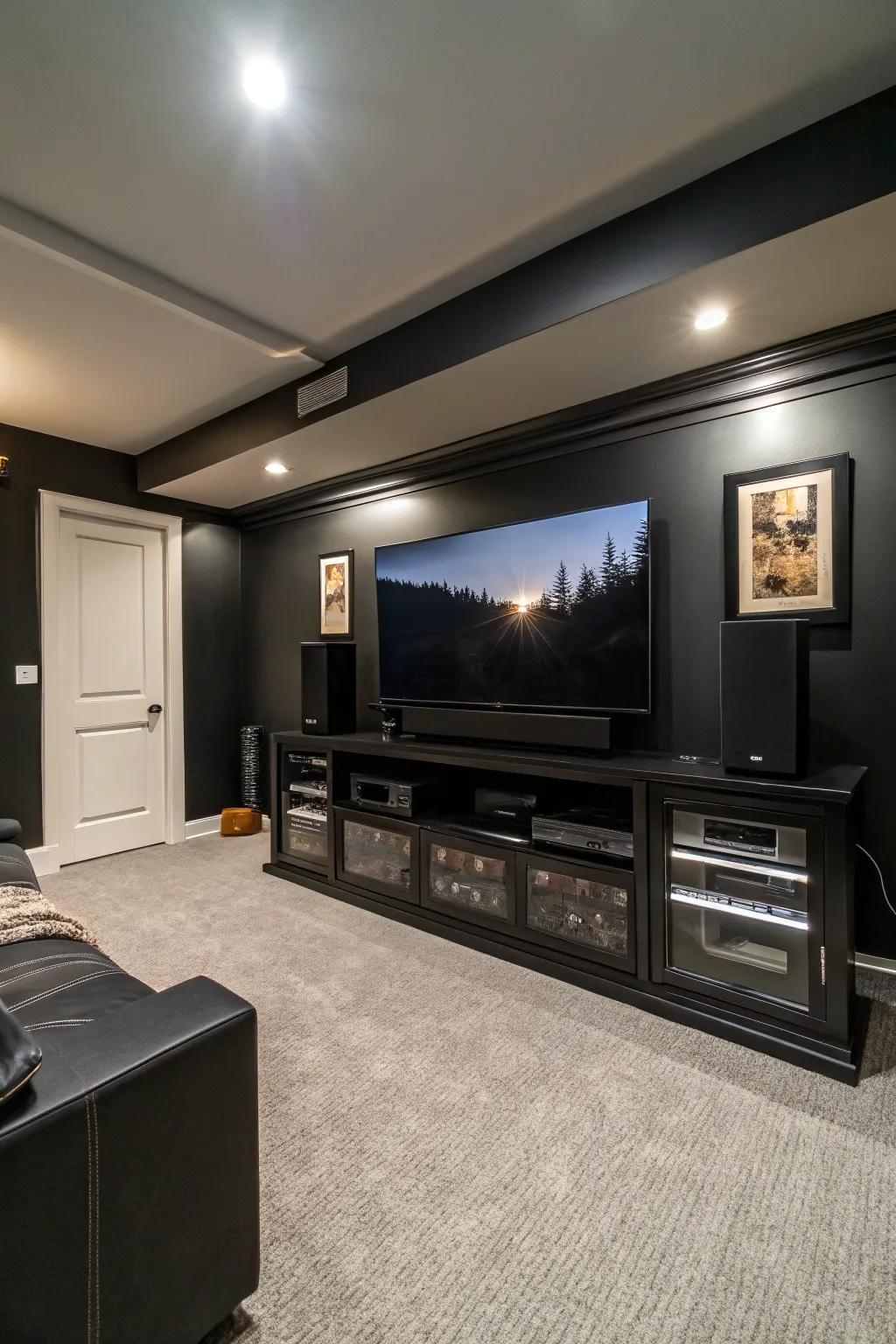 A spacious TV monitor that enriches the viewing experience.