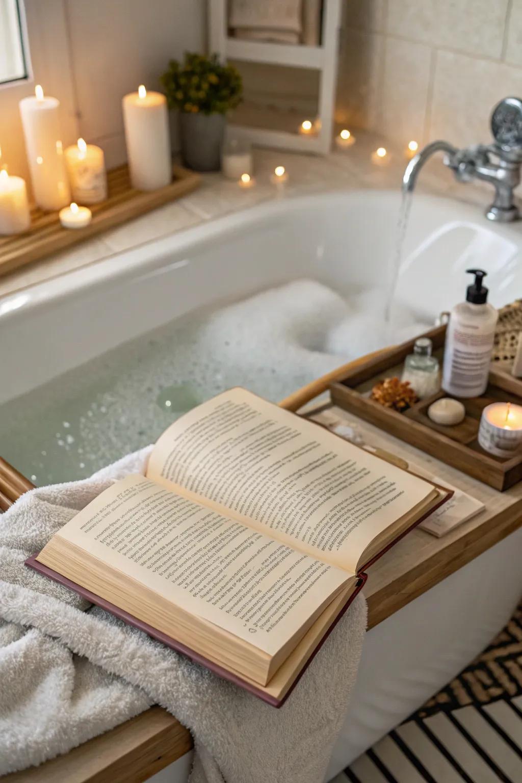 Submerge into your dearest story as you immerse yourself in relaxation.
