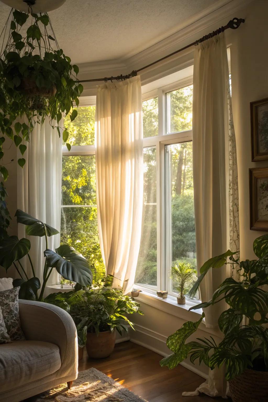 Permit natural light to enrich your interior space by selecting minimal window adornments.