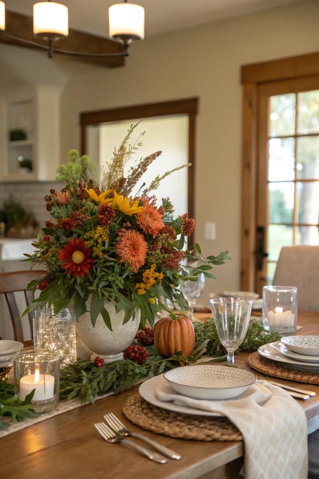 A floral tablescape imbues the event with a touch of refinement
