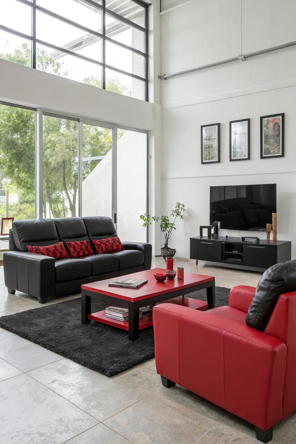 Streamlined furniture contributes contemporary sophistication.
