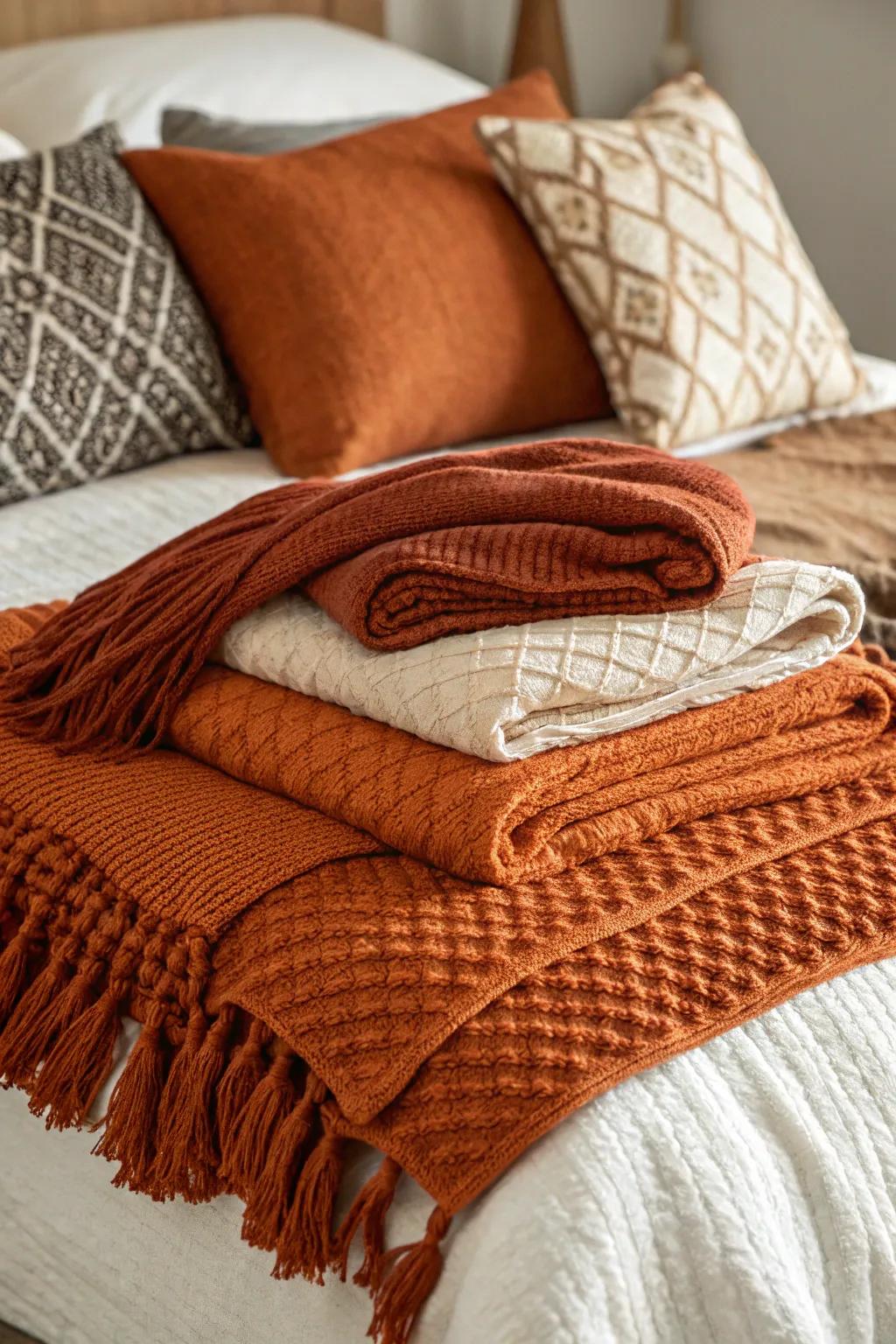 Textured layers adding comfort and visual appeal.