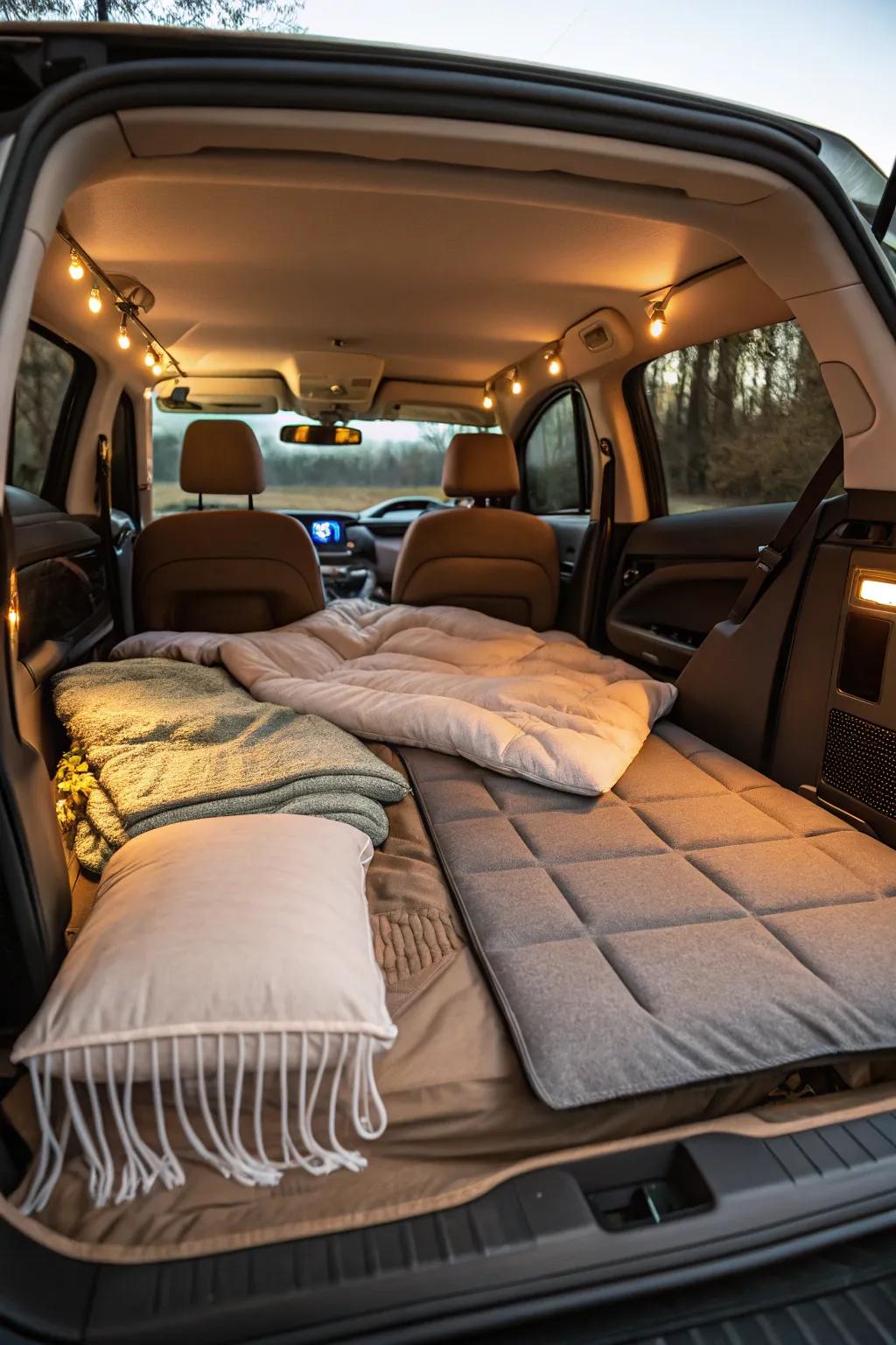 Transform your vehicle into a cozy sleeping area with the appropriate bedding solutions.