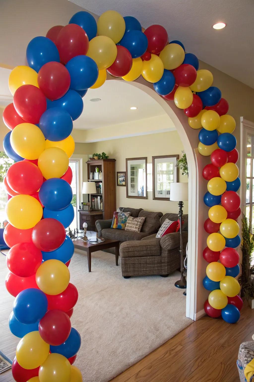 A balloon structure contributes a hint of caprice to your fair celebration.