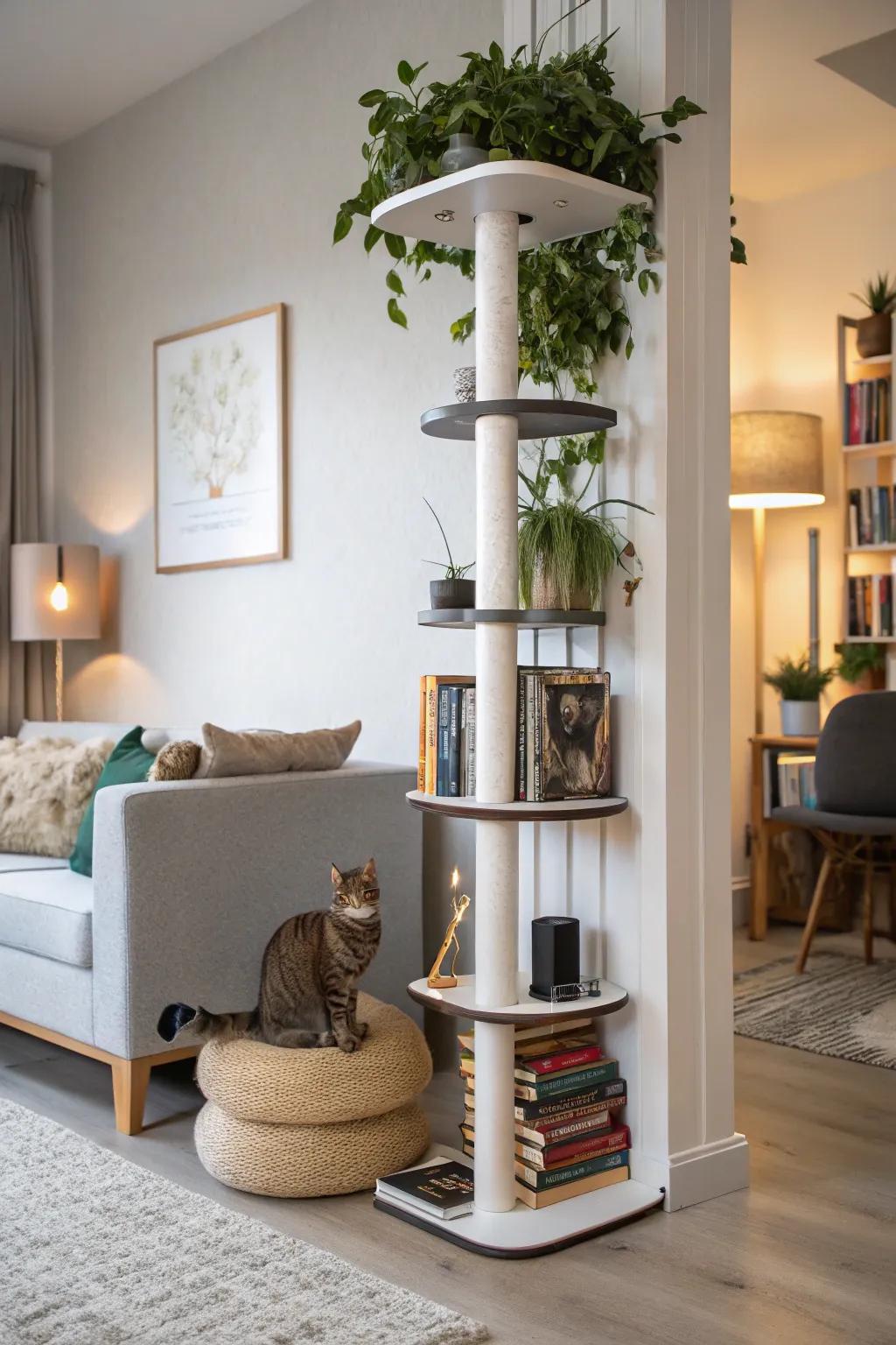 A blend of aesthetic appeal and functional design in cat furniture.