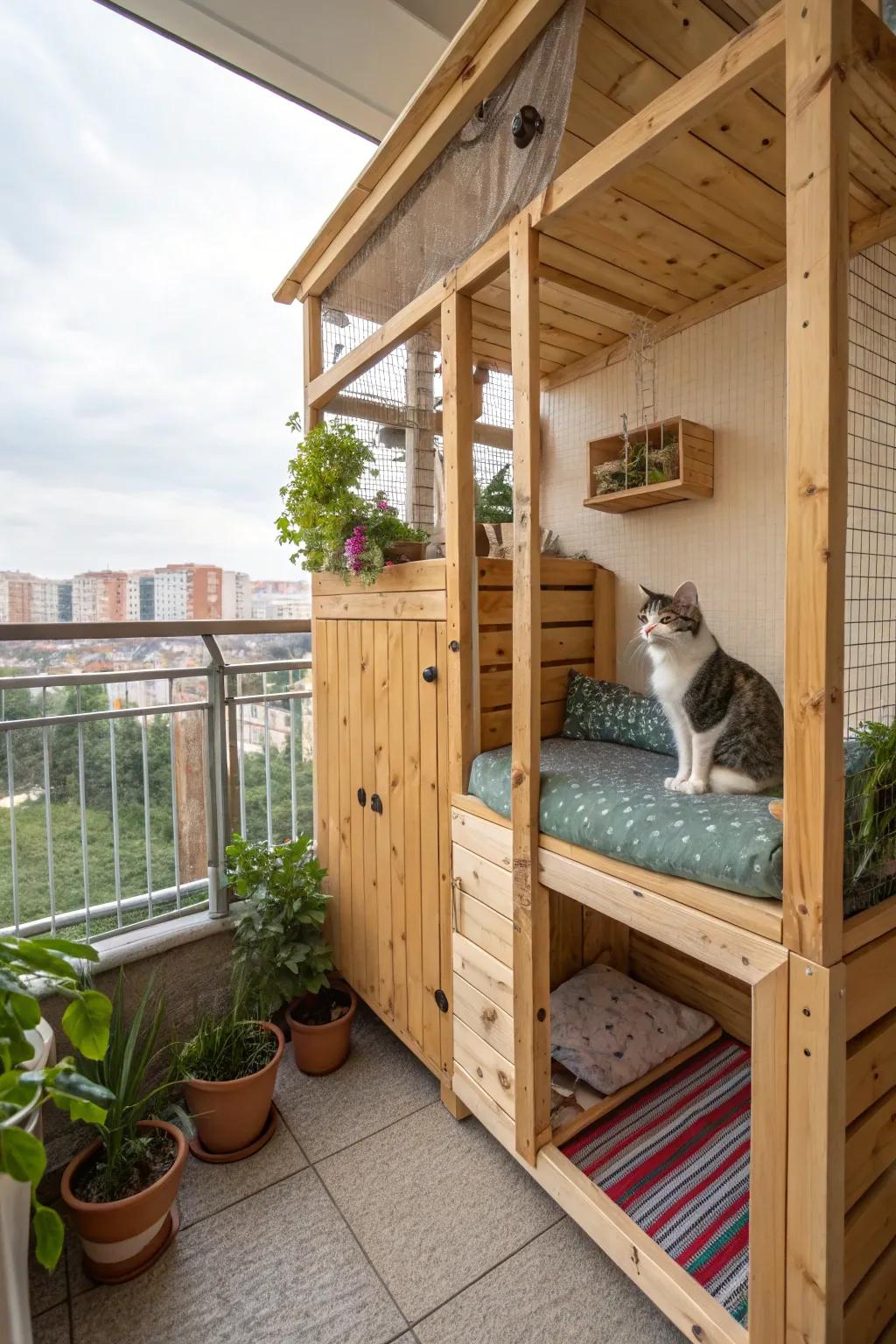 Craft your personal timber catio for a tailored feel.