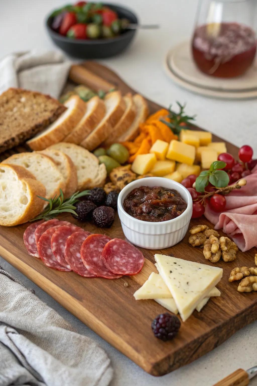 Countryside charm portrayed through handcrafted breads and preserves.