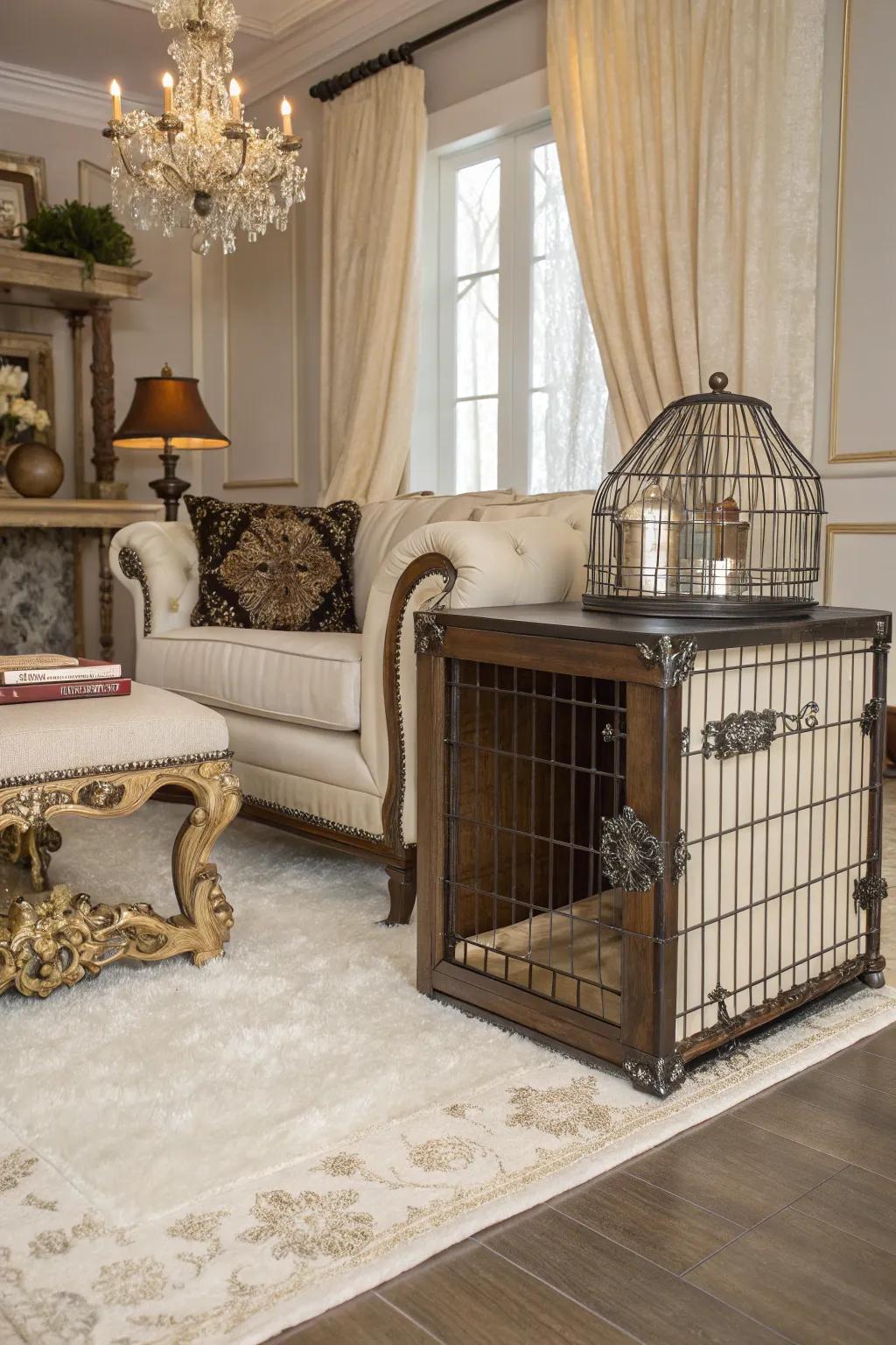 A wire crate can double as a chic side table.