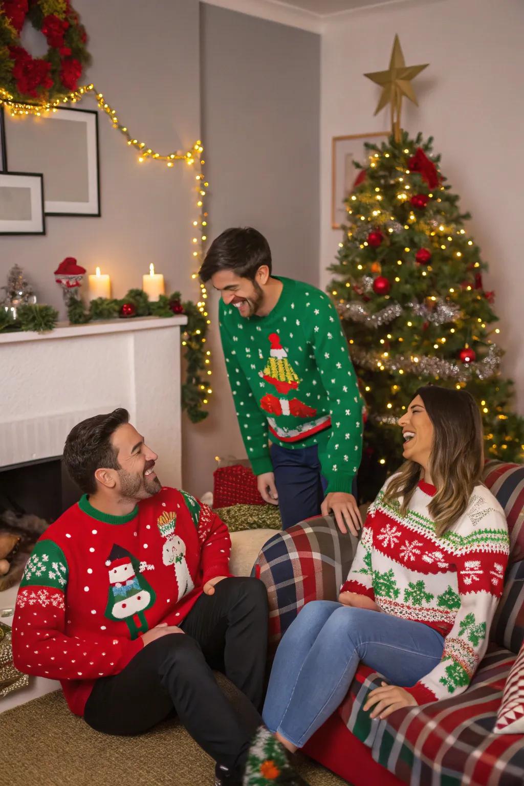 Giggles are certain at a Tacky Knitwear Extravaganza.