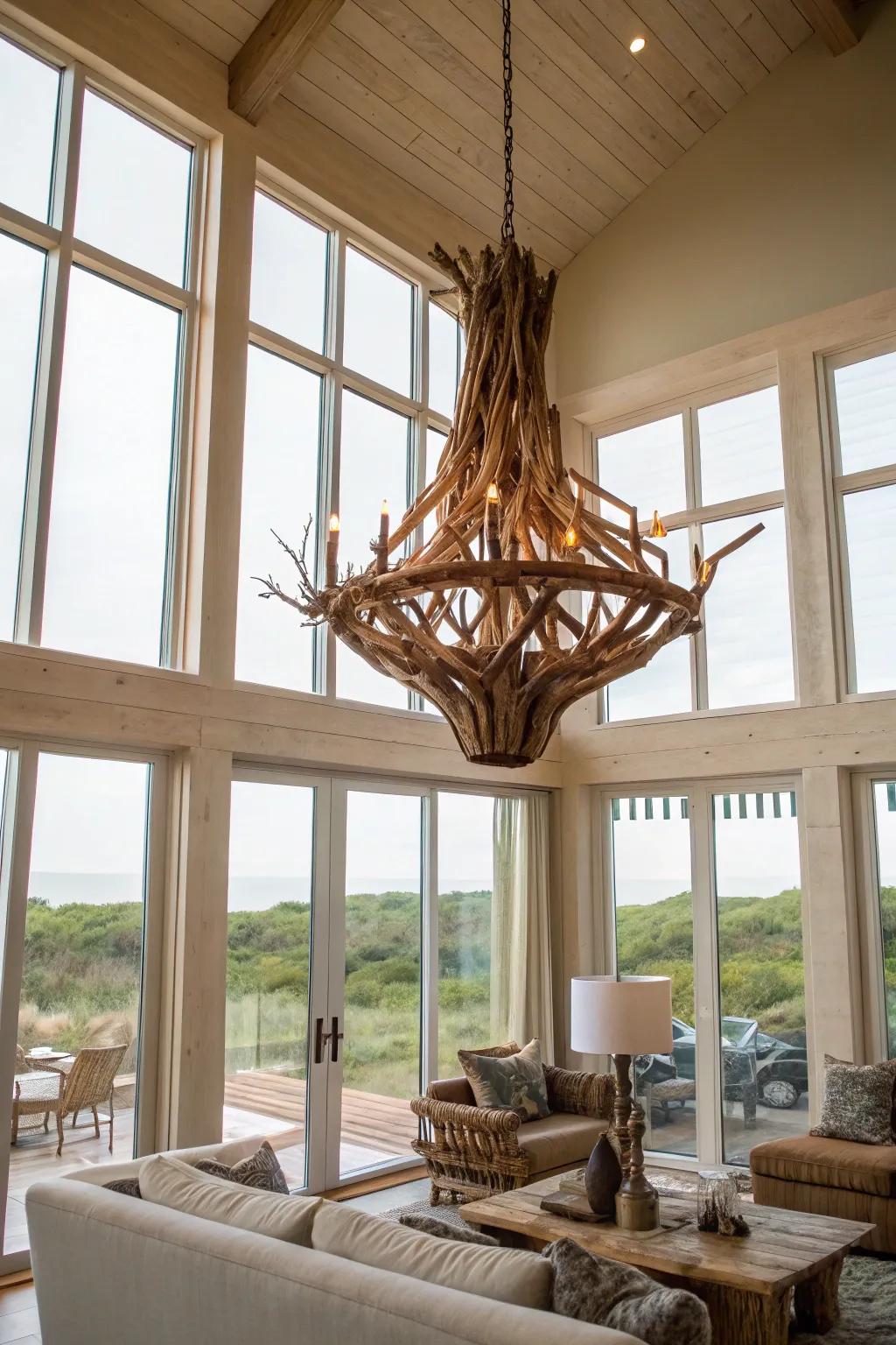 Petrified wood candelabras impart a natural, elemental charm to any room.