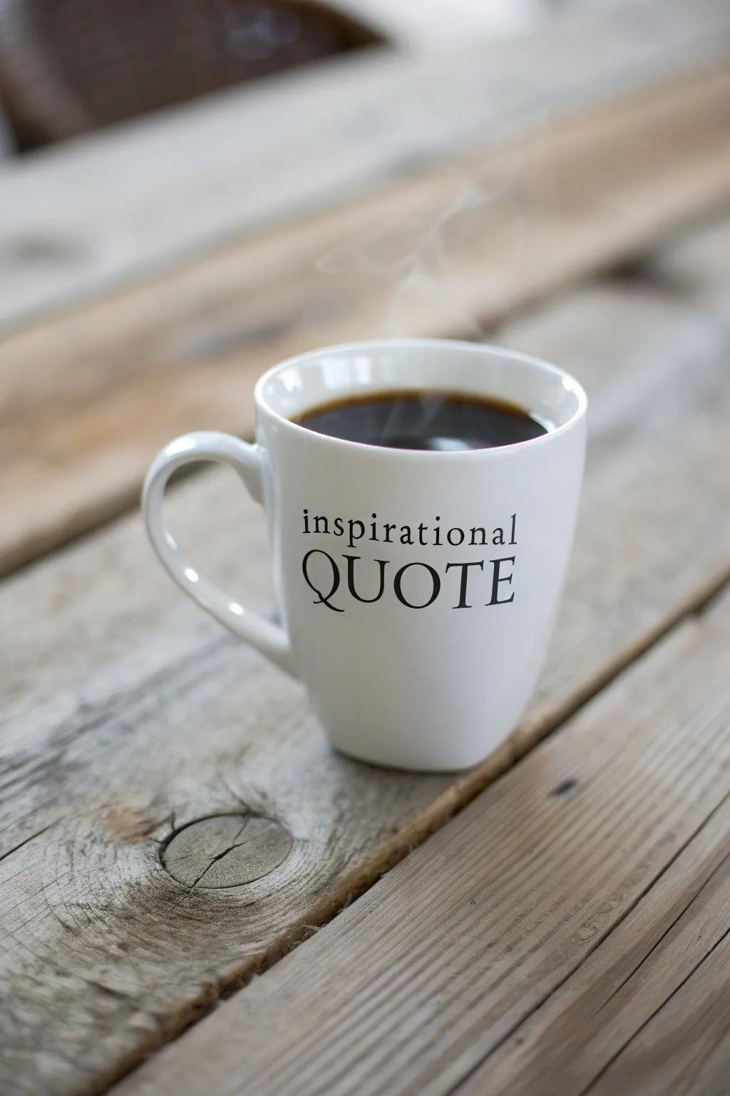 Commence your day invigorated, courtesy of coffee vessels adorned with motivational excerpts.