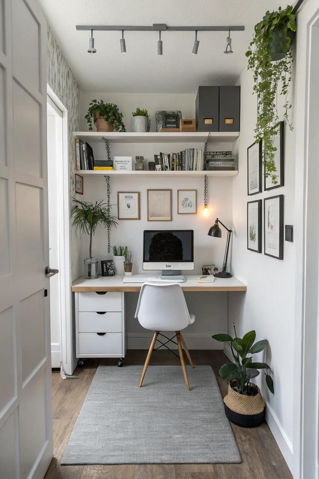 Optimize space with a sophisticated suspended workspace.