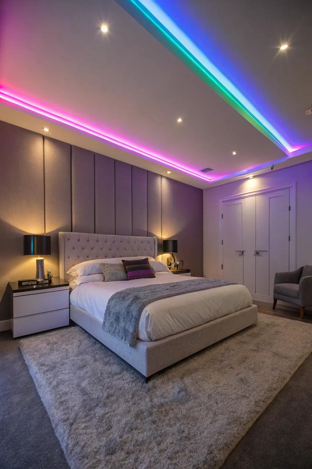 Employ LED lights to inject vibrant energy into your living space.