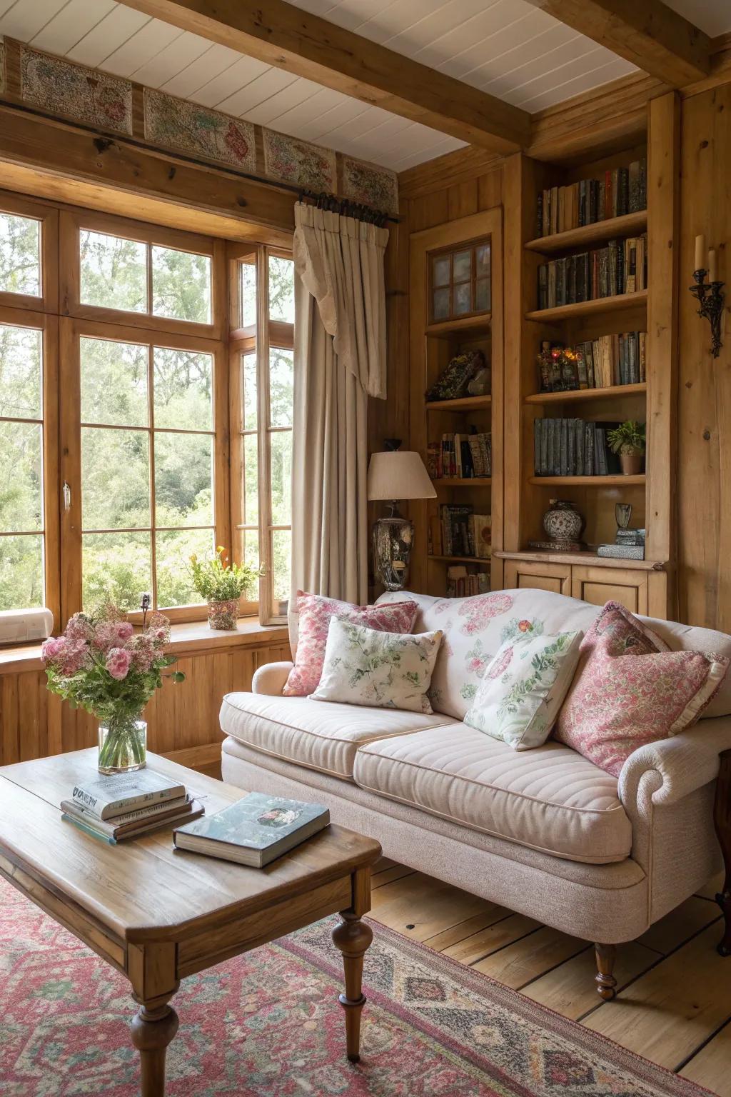 A comfortable retreat that encourages warmth and relaxation.