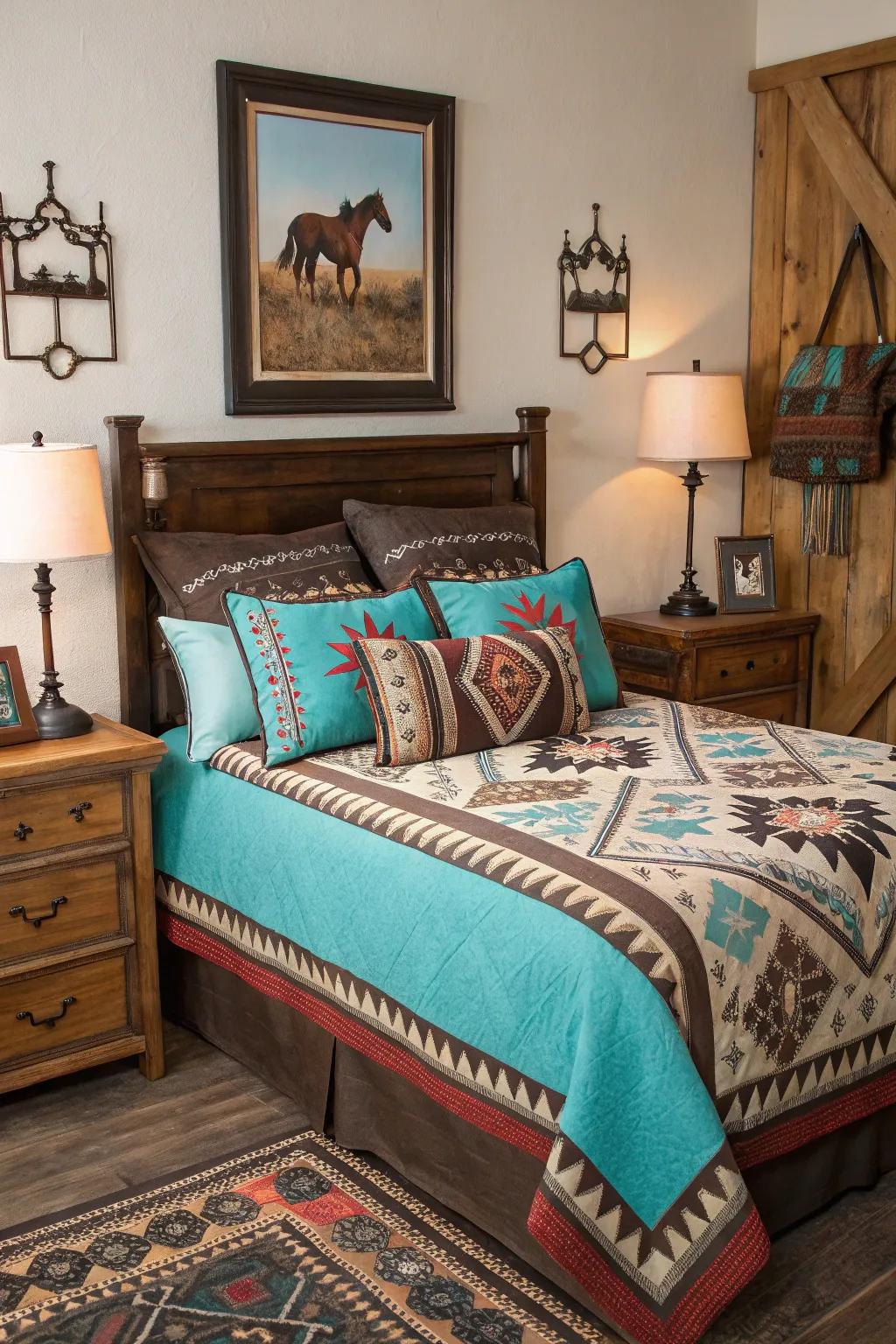 Striking patterns and textures capture the cowgirl essence.