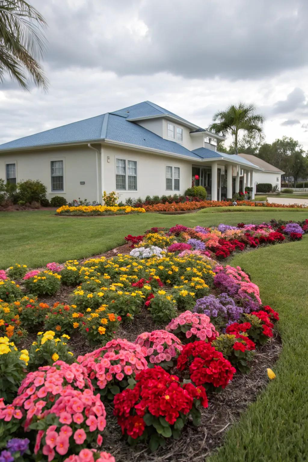Vibrant flower beds infuse your landscape with zest and vitality.