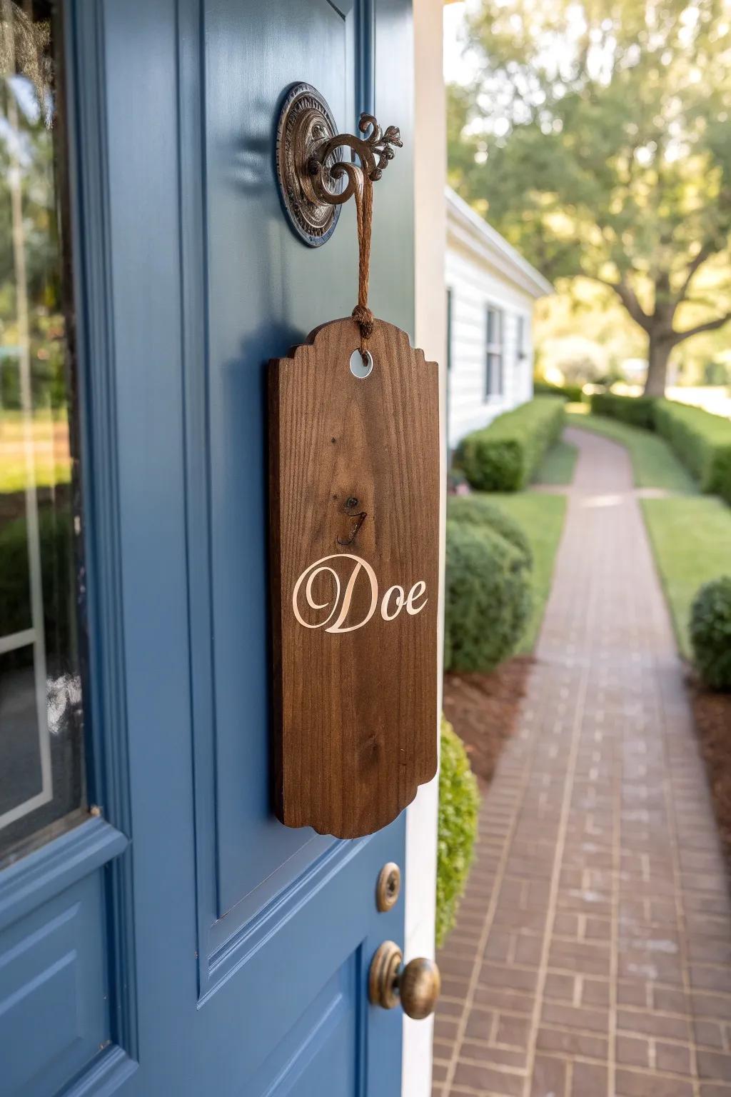 A bespoke nuance featuring a lineage-honoring door adornment.