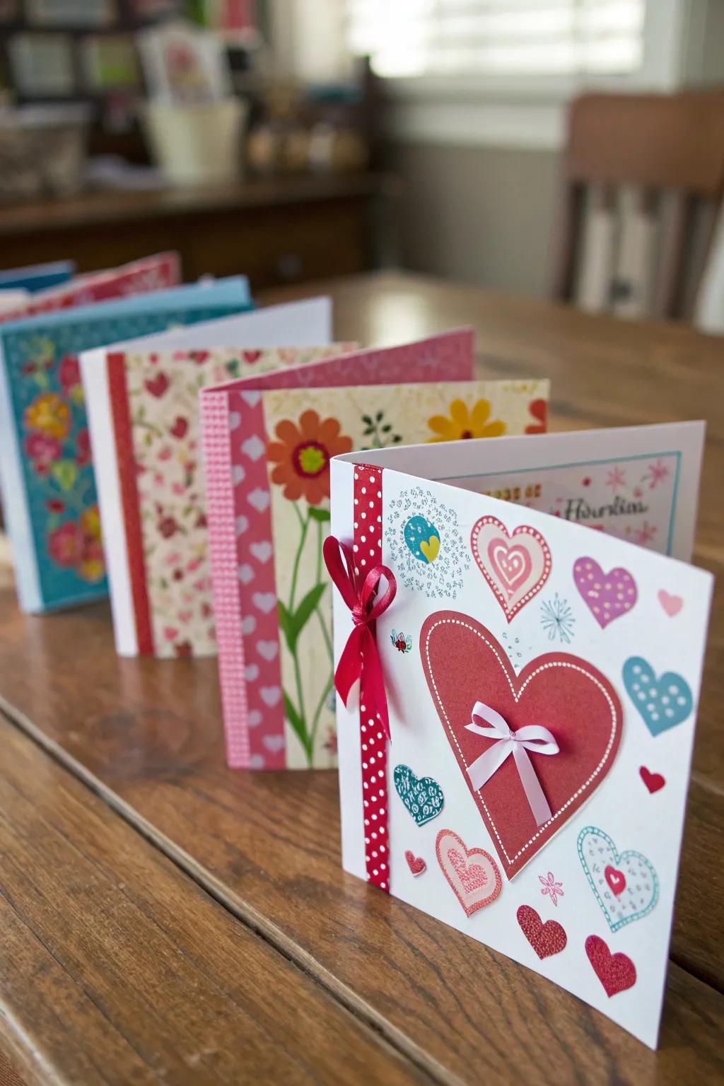 Self-made Valentine's greetings showcasing distinct, tailored designs.