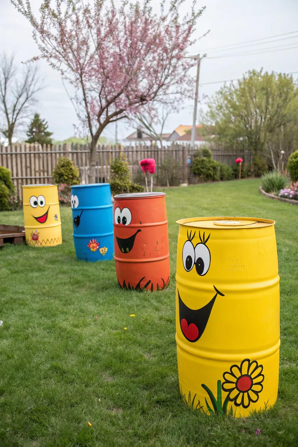Barrels reshaped into quirky personalities