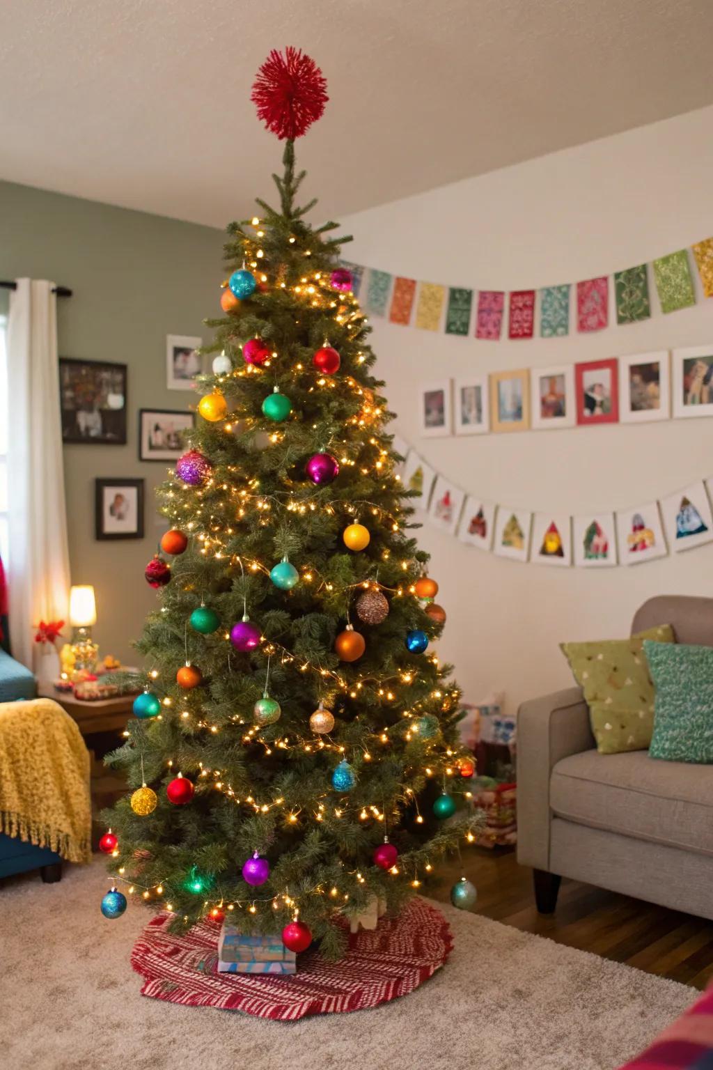 An explosion of pigment with a pom-pom.