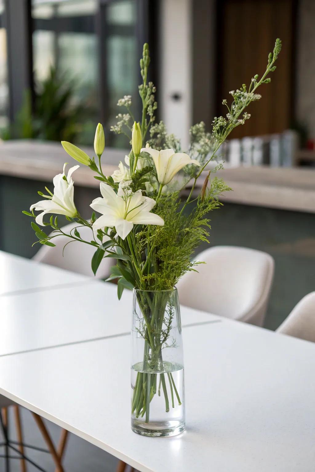 Elegance resides in simplicity when composing sophisticated flower arrangements.
