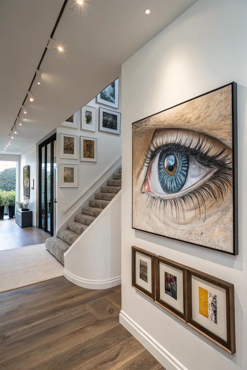 An incredibly lifelike eye painting that fascinates and mesmerizes through its intricacy.