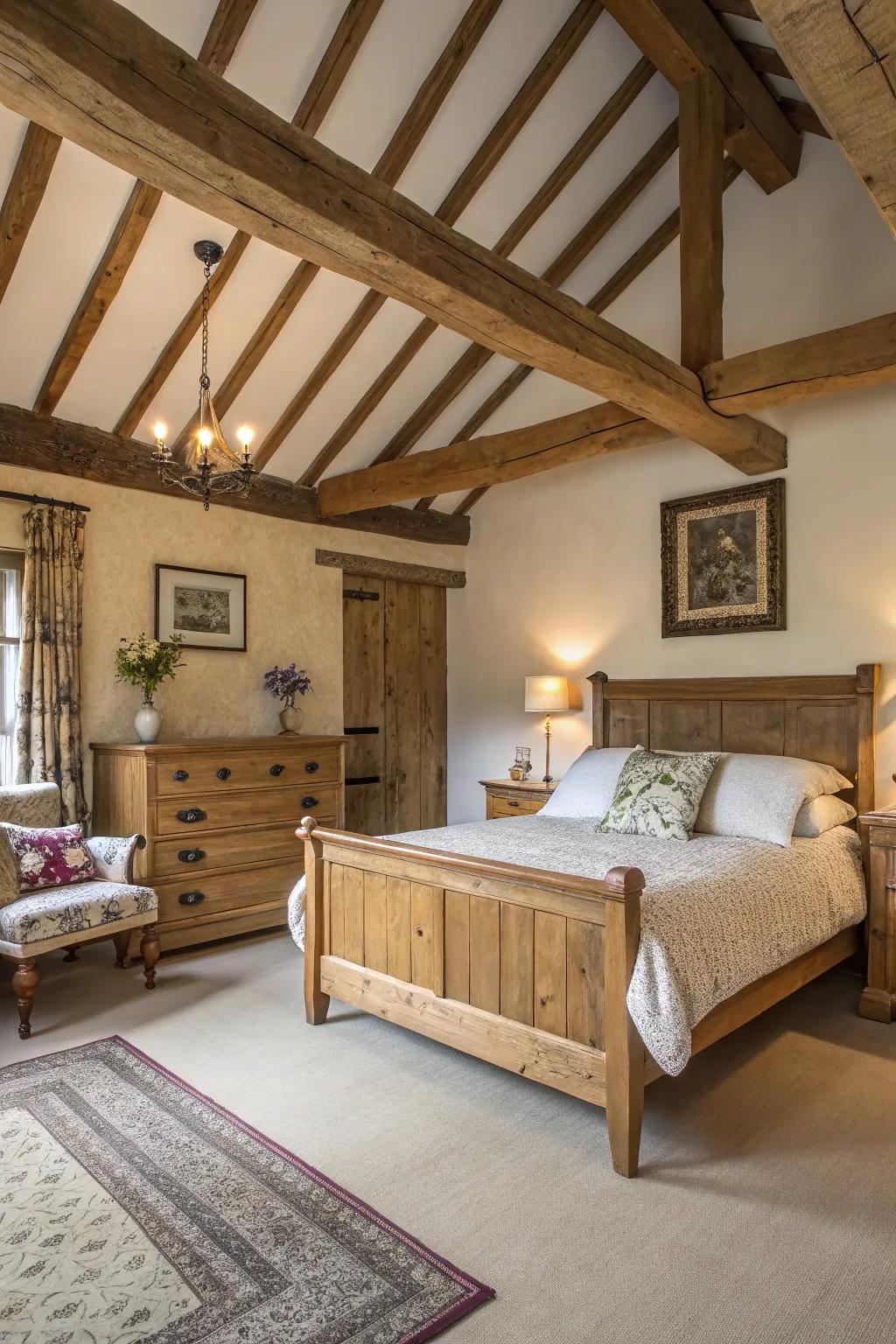 The warmth and distinctiveness are accentuated through the use of country-style wooden elements.