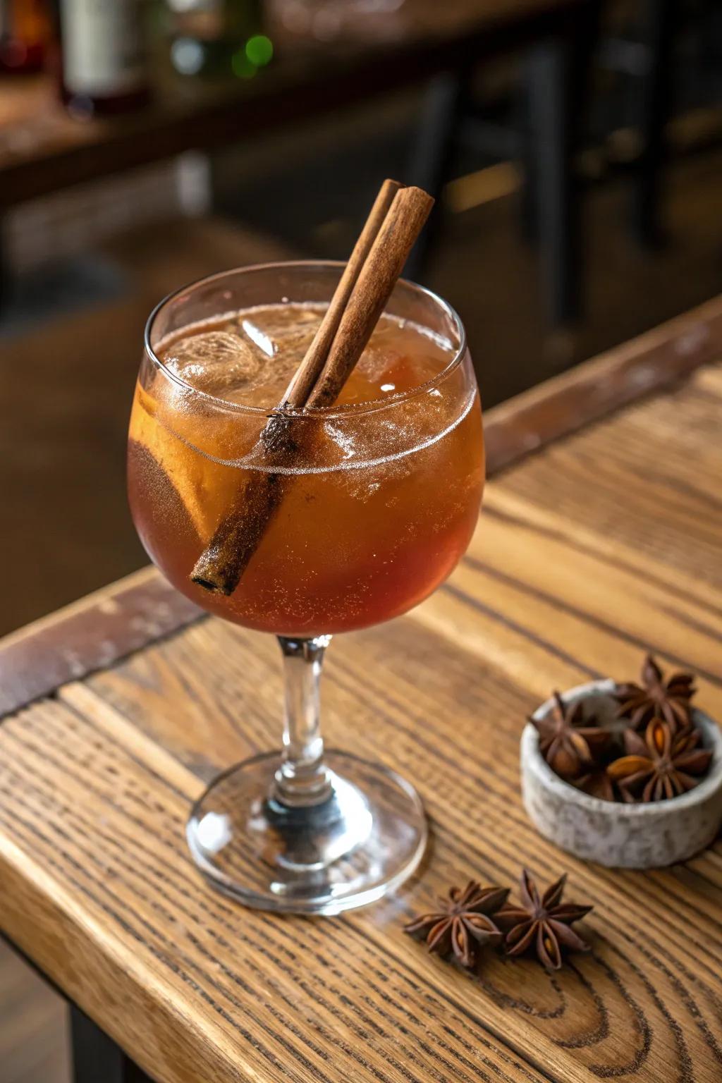 A spiced apple drink offered to greet Friendsgiving attendees.
