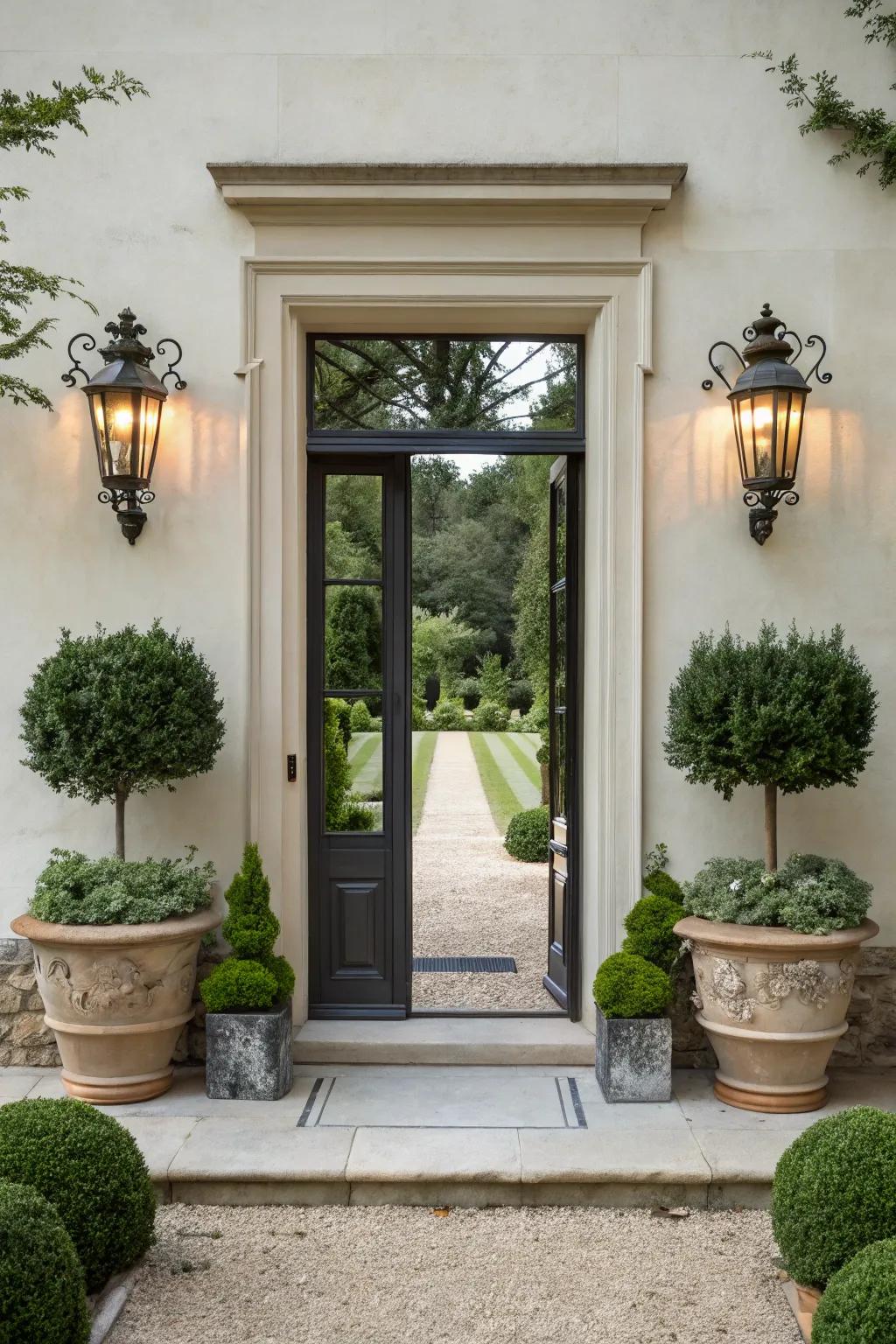 Symmetry brings elegance to any entrance.