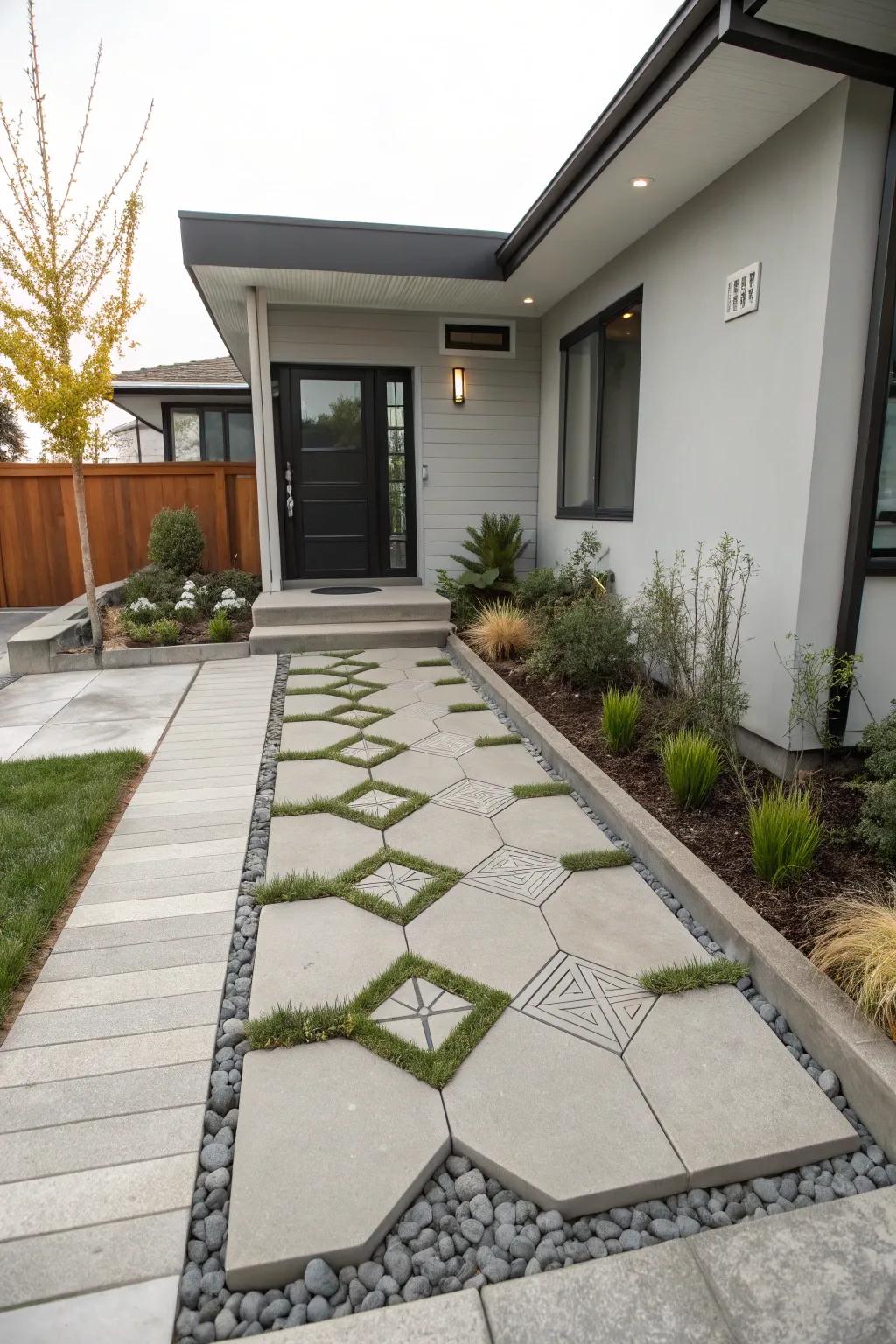 Refined concrete pavers presenting an air of sophistication.