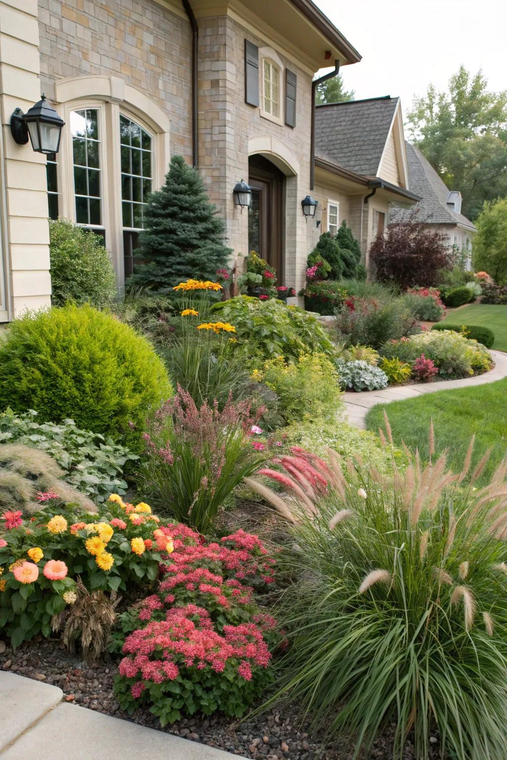 A varied array of plants contributes to a dynamic garden environment