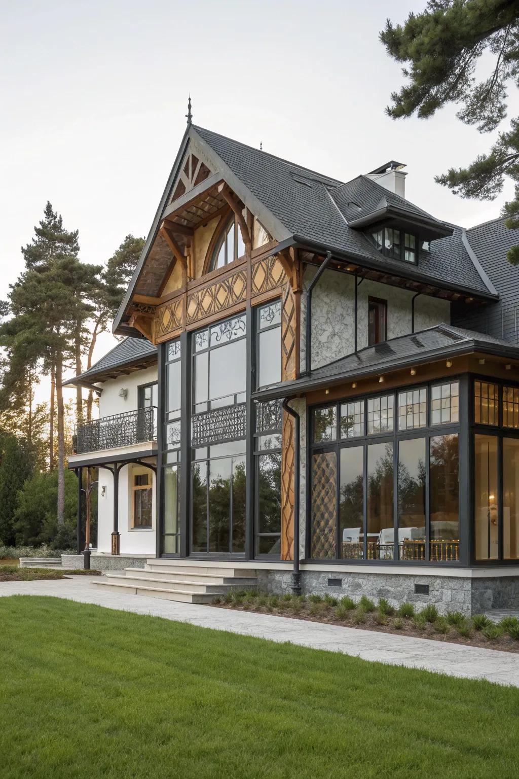 A seamless integration of contemporary and traditional architectural styles