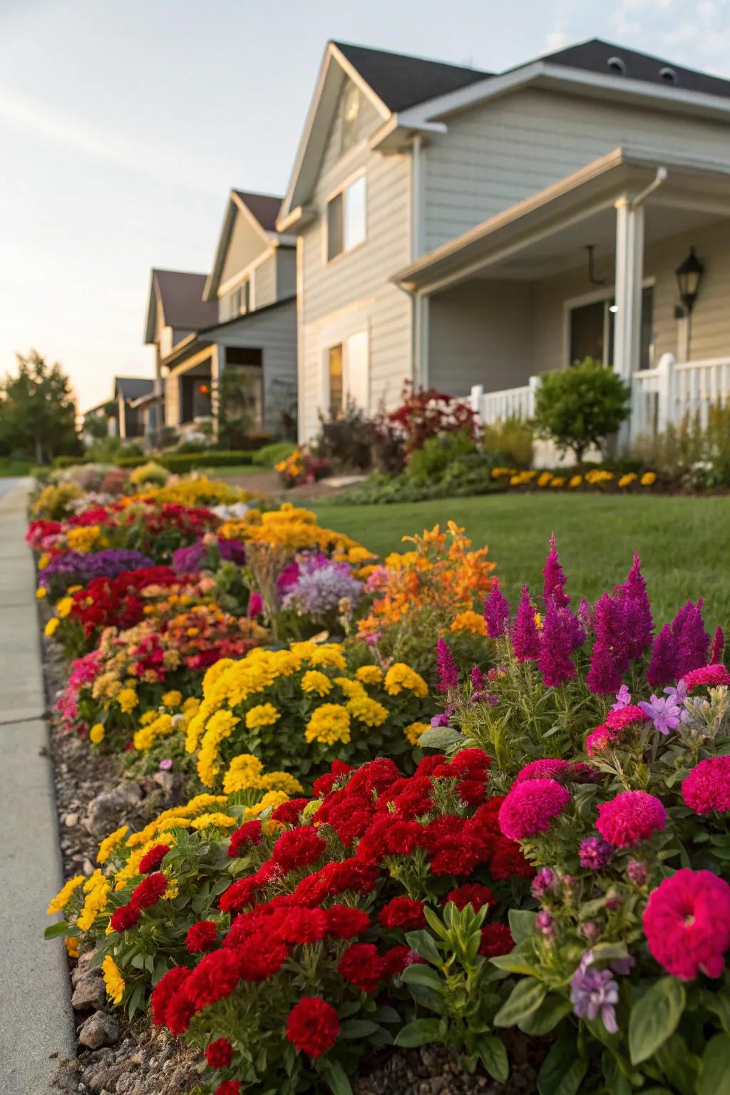 Revitalize your facade with vibrant floral displays that blossom across the seasons.