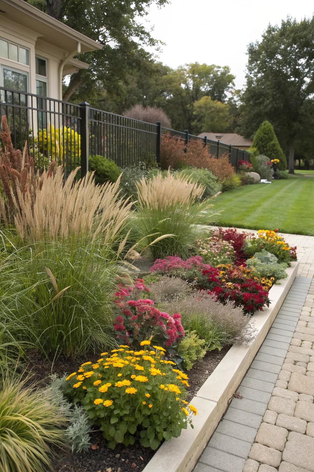 Gain dimension through layered planting techniques in your autumn flower beds.