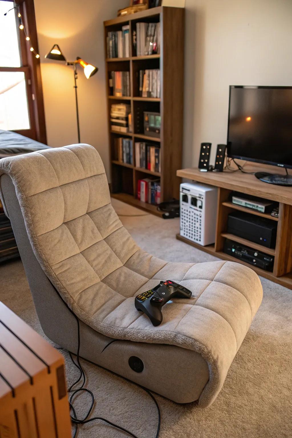 Comfort meets economy with thrifted gaming chairs.