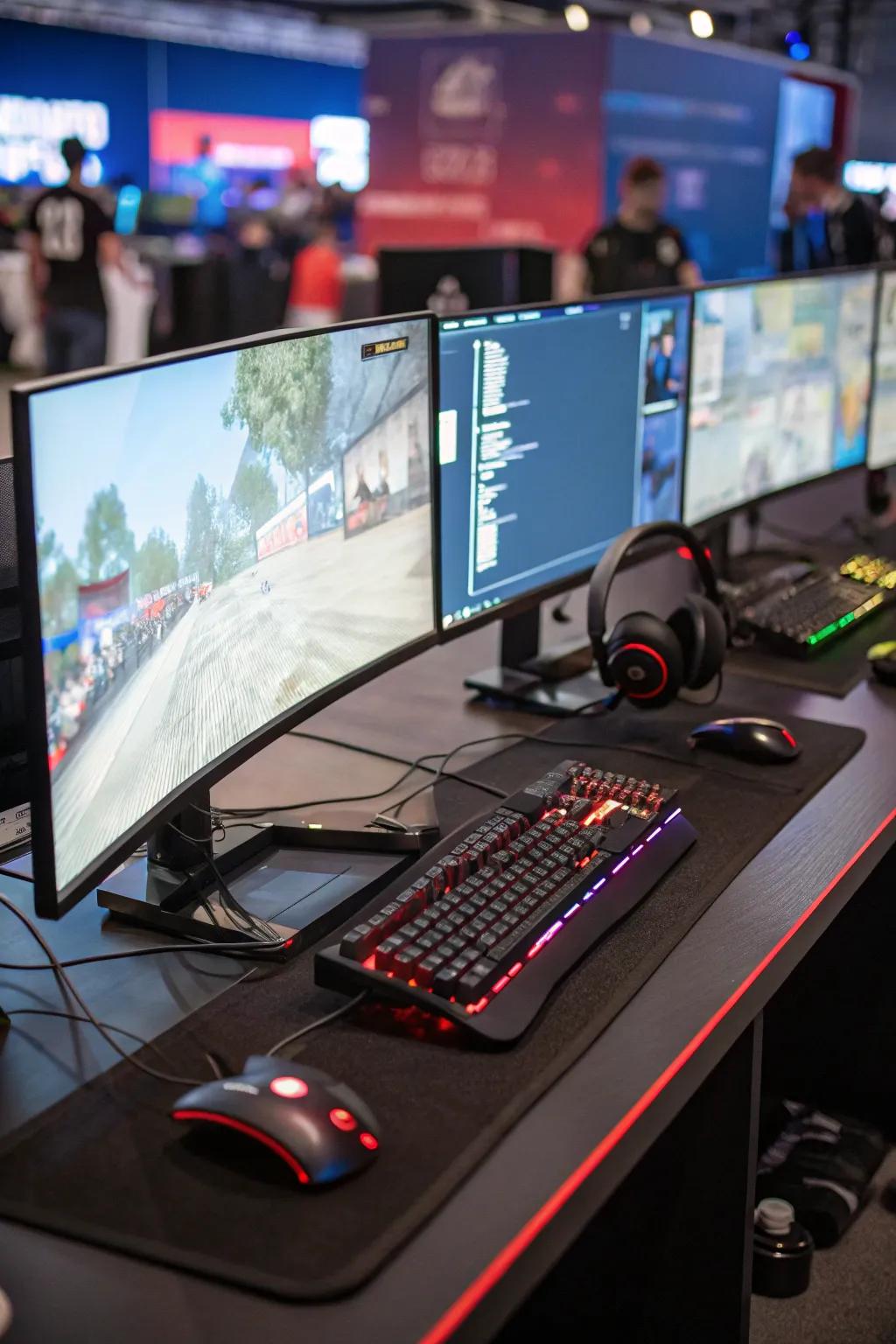 A triple screen setup delivers a broad perspective and boosts efficiency.