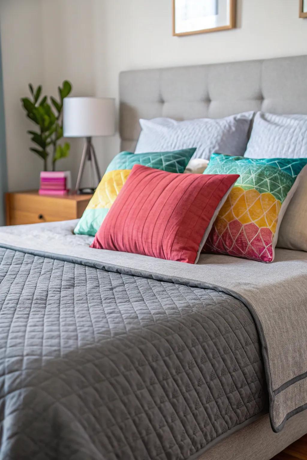 Layered linens foster an ambiance that is both inviting and snug.