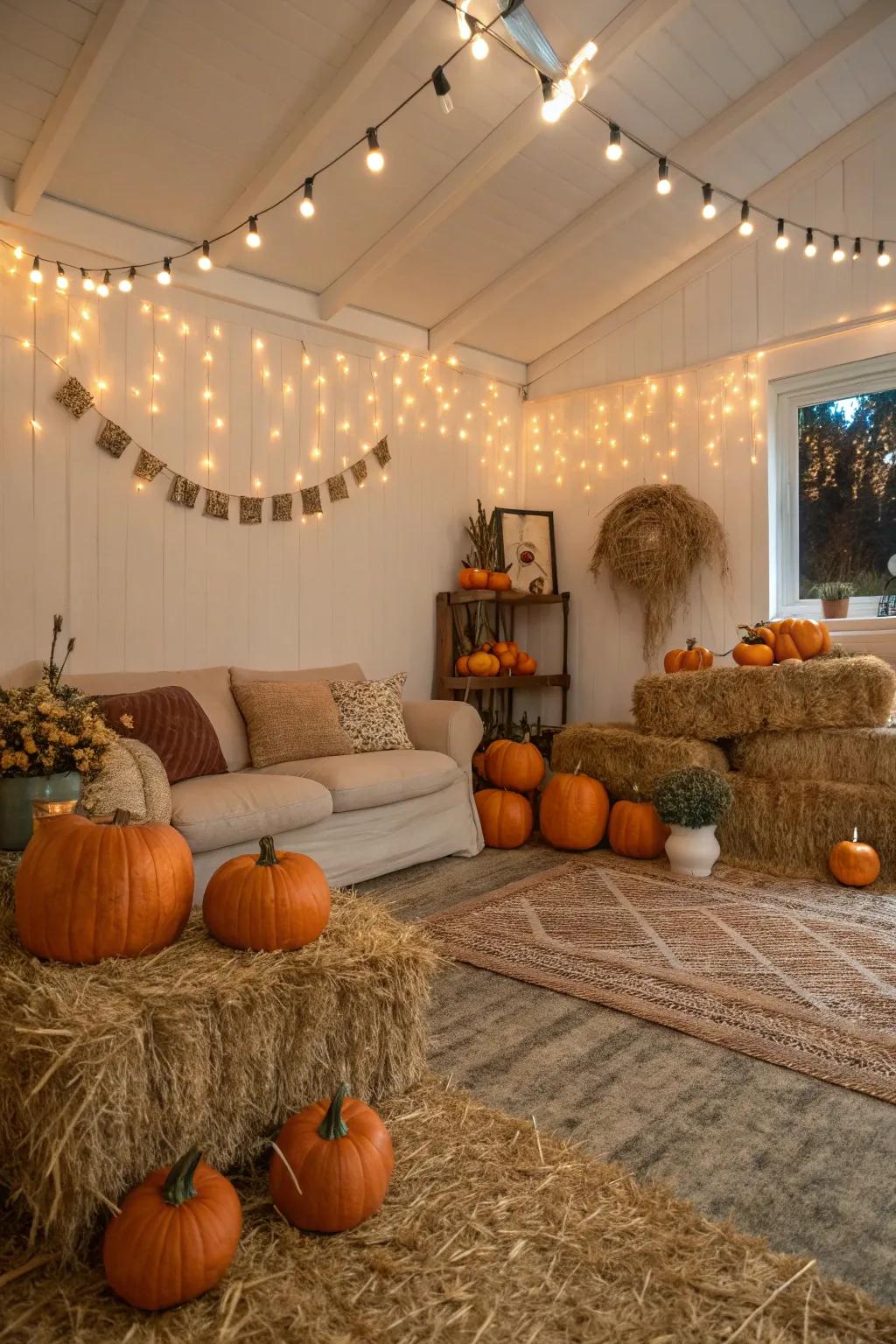 A gourd garden motif introduces a countryside charm to your Halloween baby celebration.