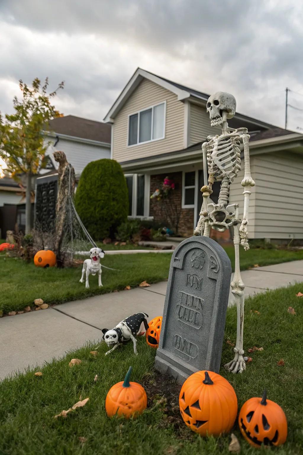 Animate your graveyard using imaginatively arranged figurines.