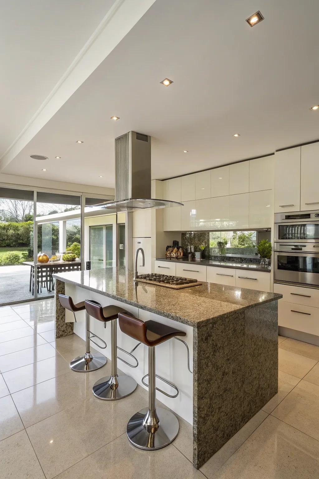 A culinary island blending usefulness with elegance.