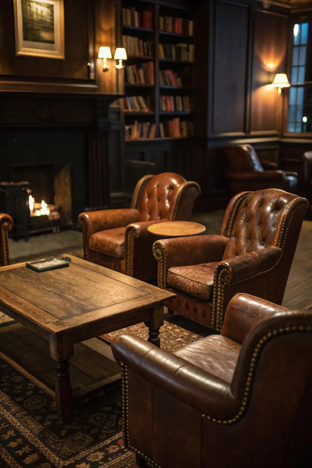 Vintage-inspired furnishings bring a sense of warmth and character to your speakeasy.
