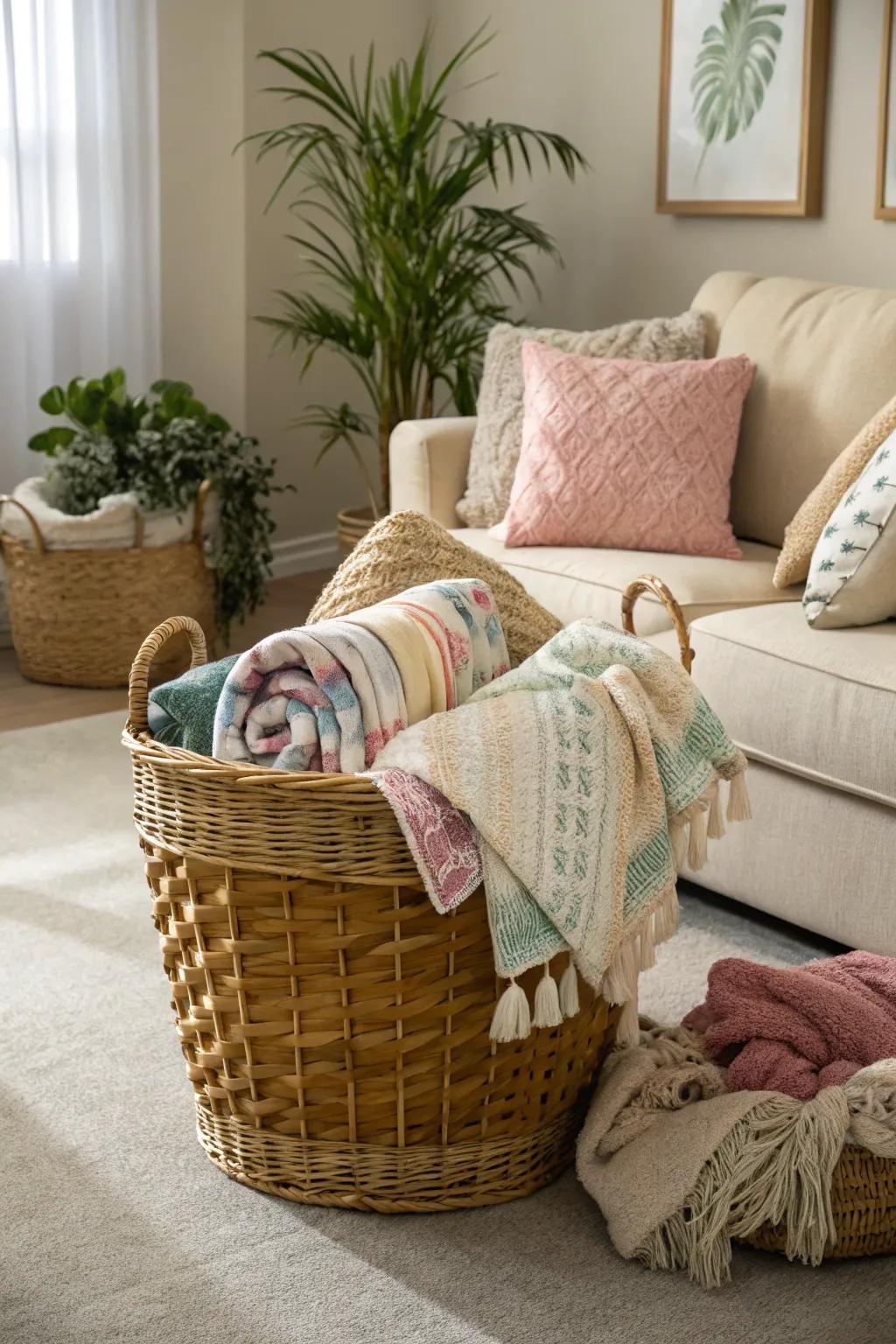 Practical storage harmonizes with inviting appeal.
