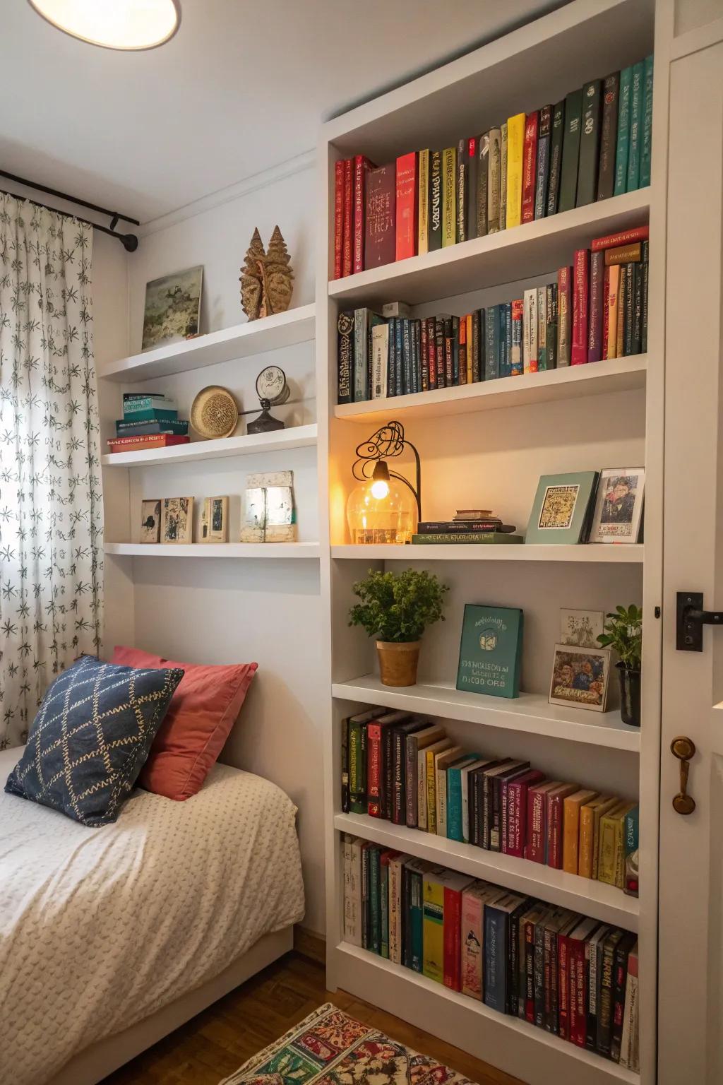 Leveraging wall space through the incorporation of vertical storage systems.