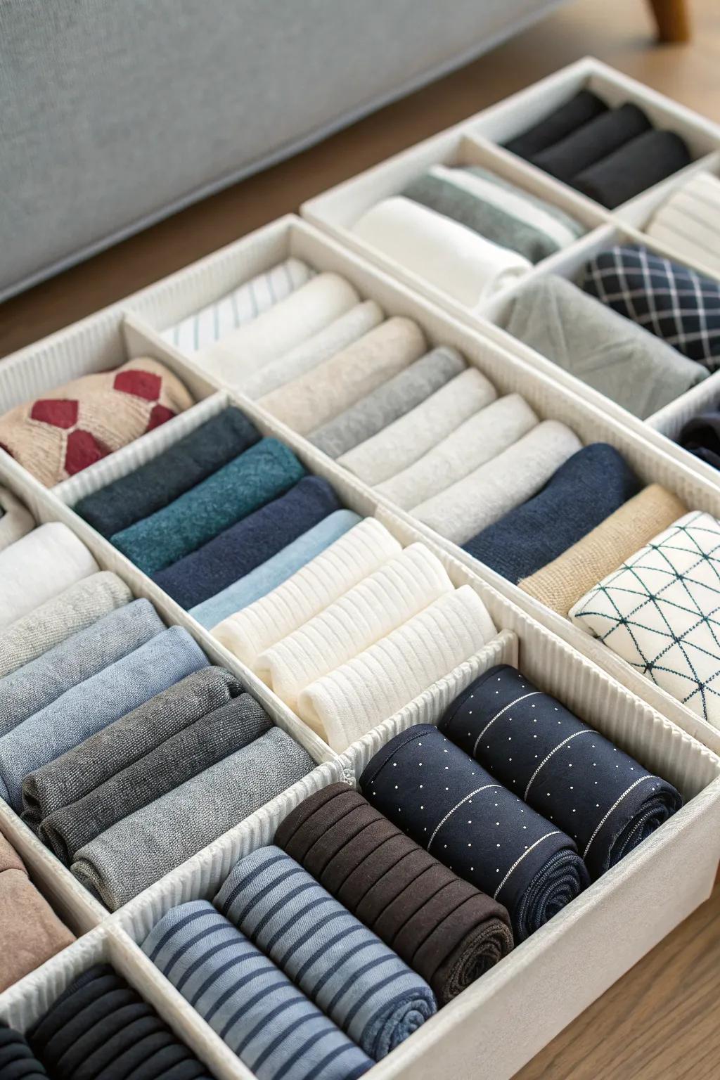 Correctly folding socks can significantly improve your drawer's organization.
