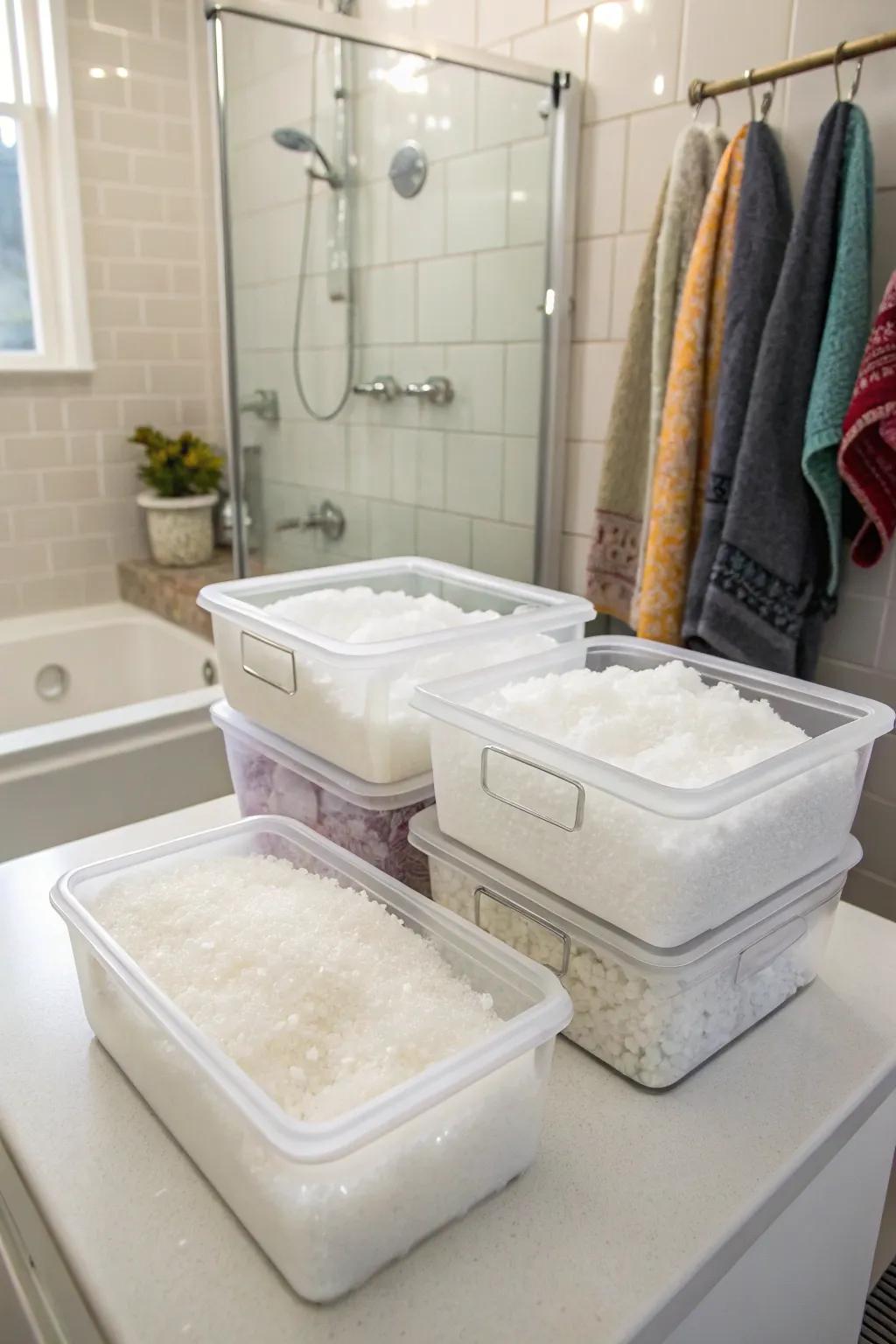 Useful and visually pleasing plastic containers for Revitalizing salts