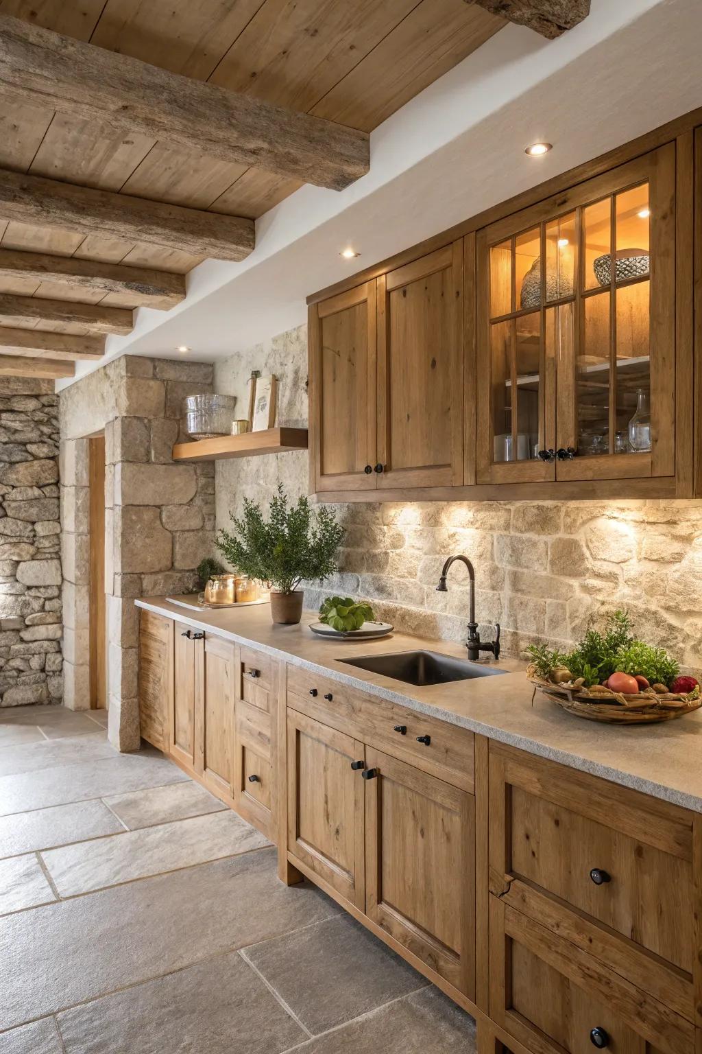 Natural elements enhance genuineness and coziness.