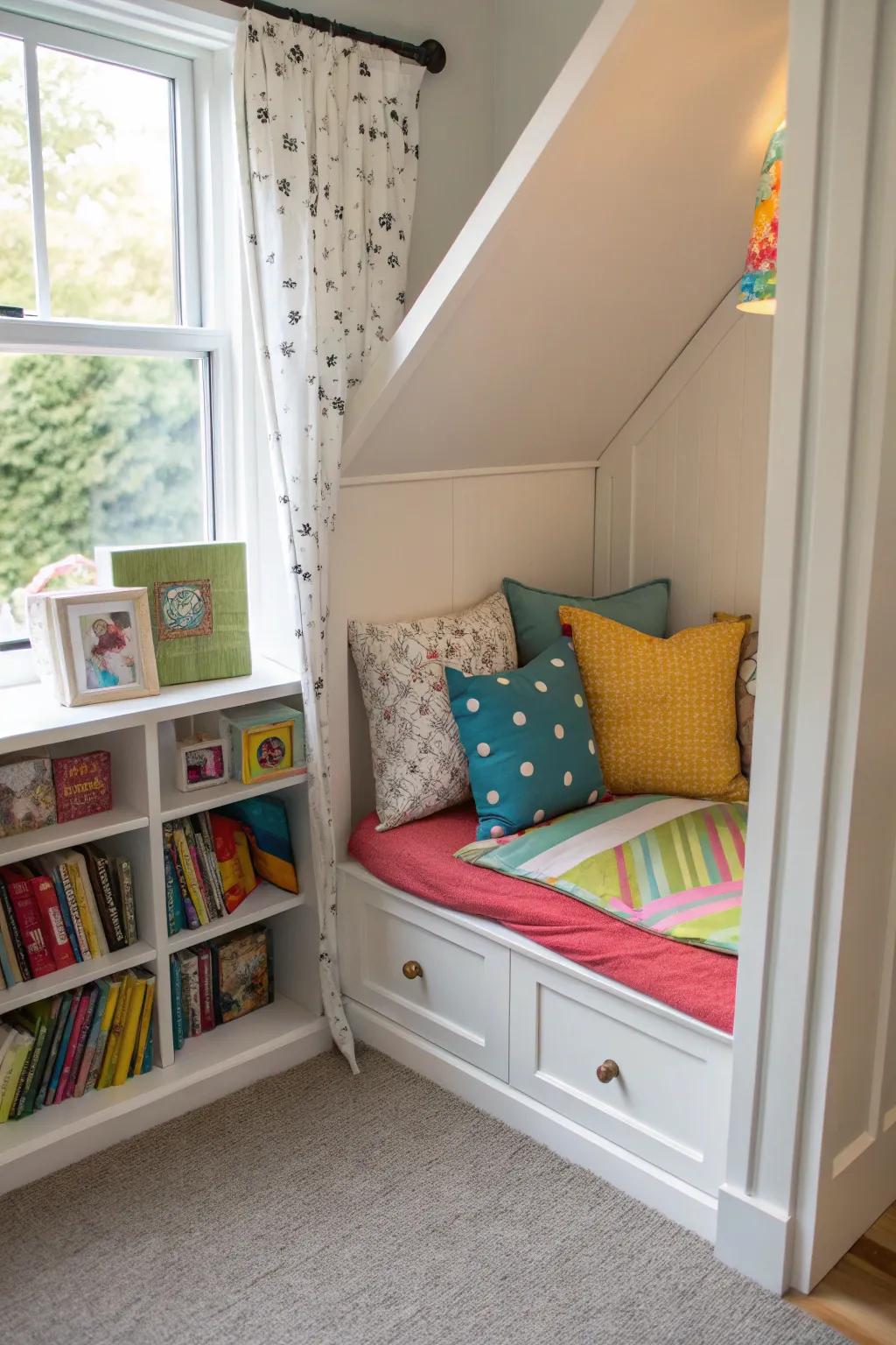 An alluring literary space inspiring young minds to delve into reading.