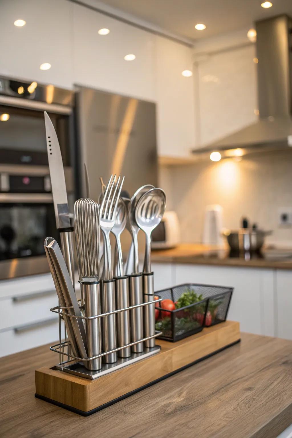 Elegant utensils enhance both the style and utility of any kitchen.