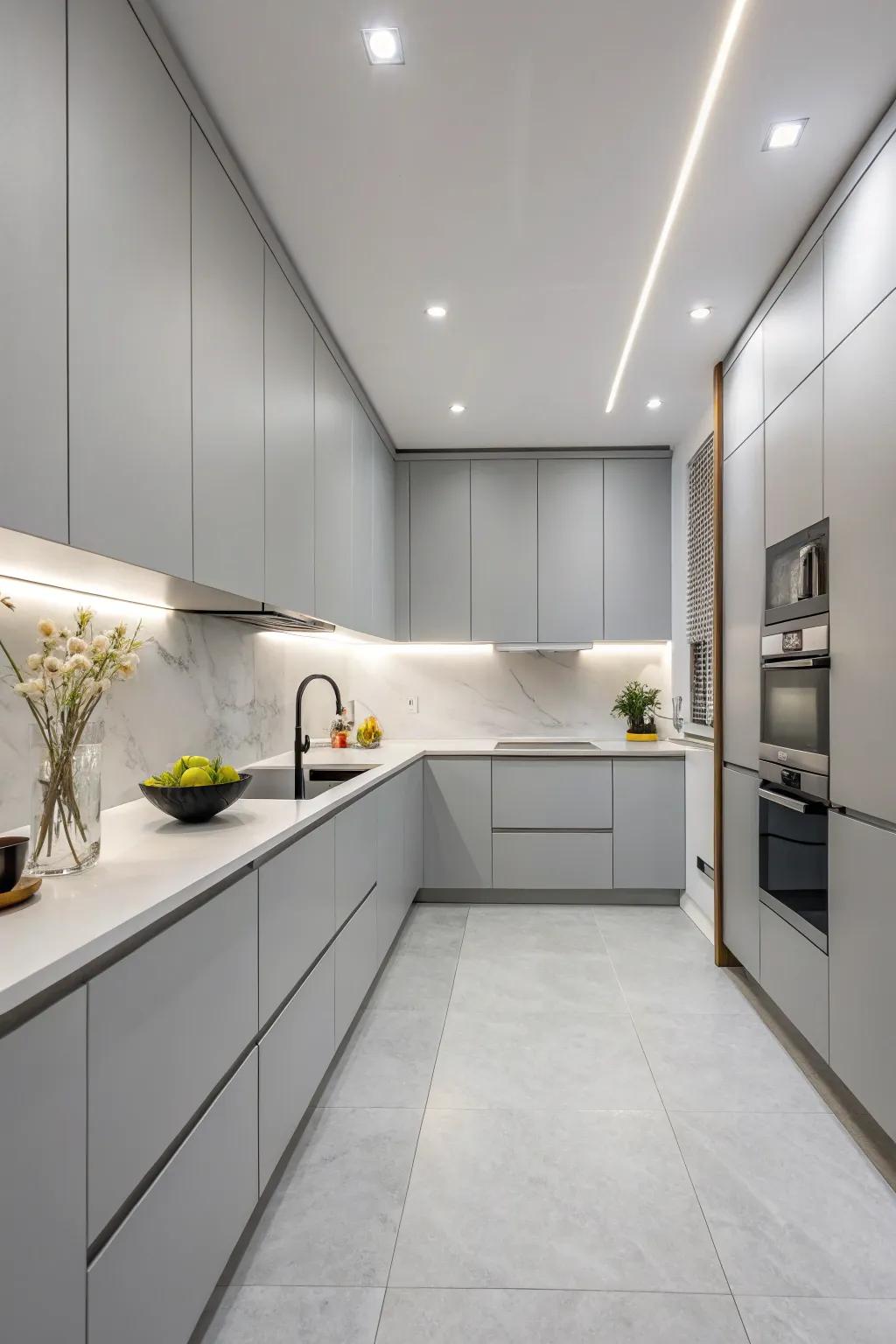 Embrace simplicity as the guiding principle in this minimalist kitchen design.