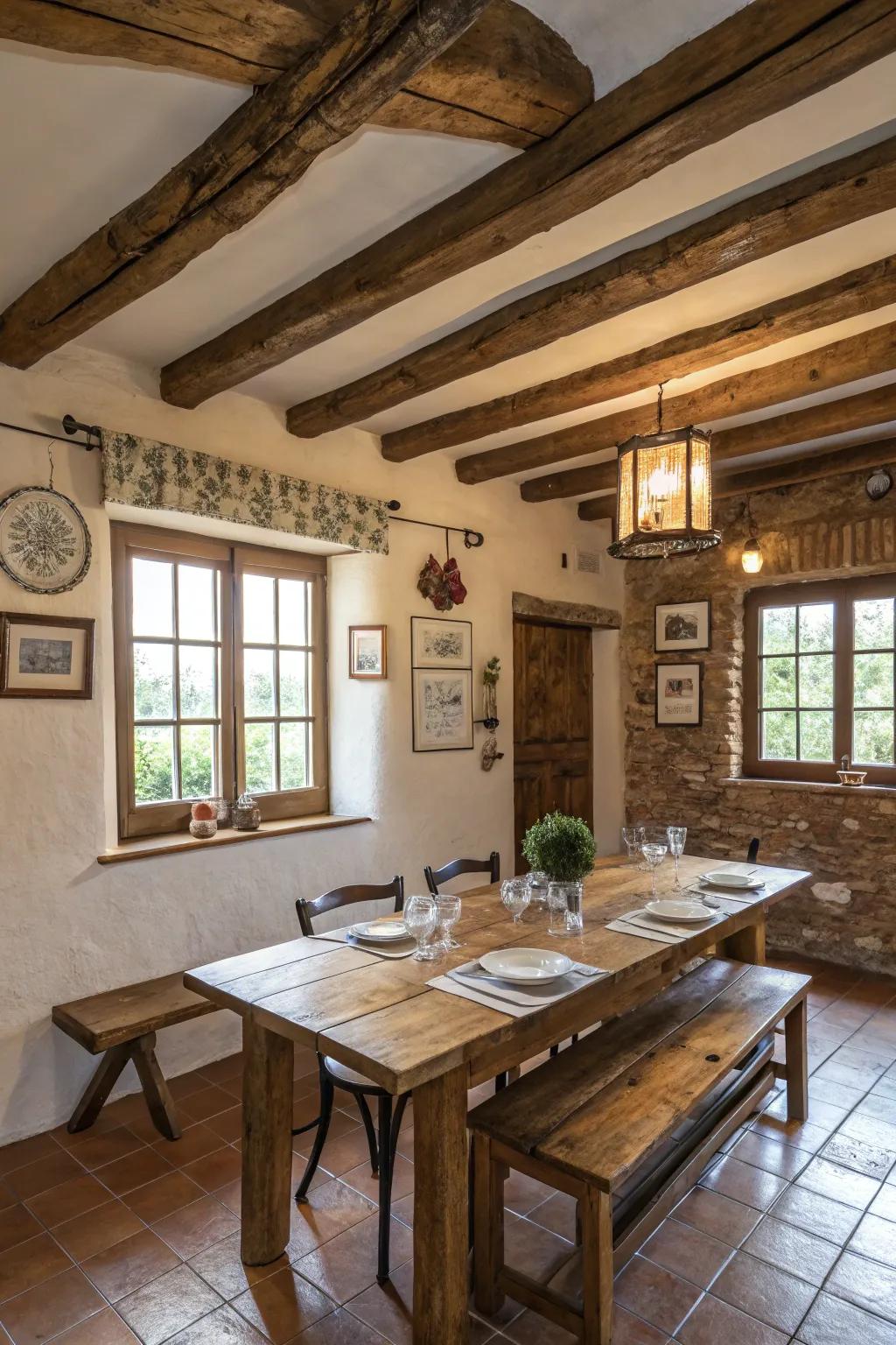 Timber accents infuse any dining area with warmth and rustic charm.